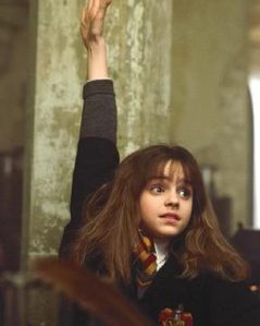 Hermione raises her hand